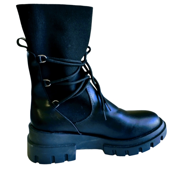 Shein Lace up Front Chunky Sock Boots - Picture 3 of 10